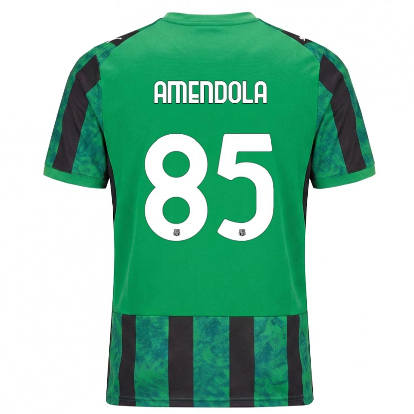 Danxen Kinder Catello Amendola #85 Grün Schwarz Weiß Heimtrikot Trikot 2026/27 T-Shirt