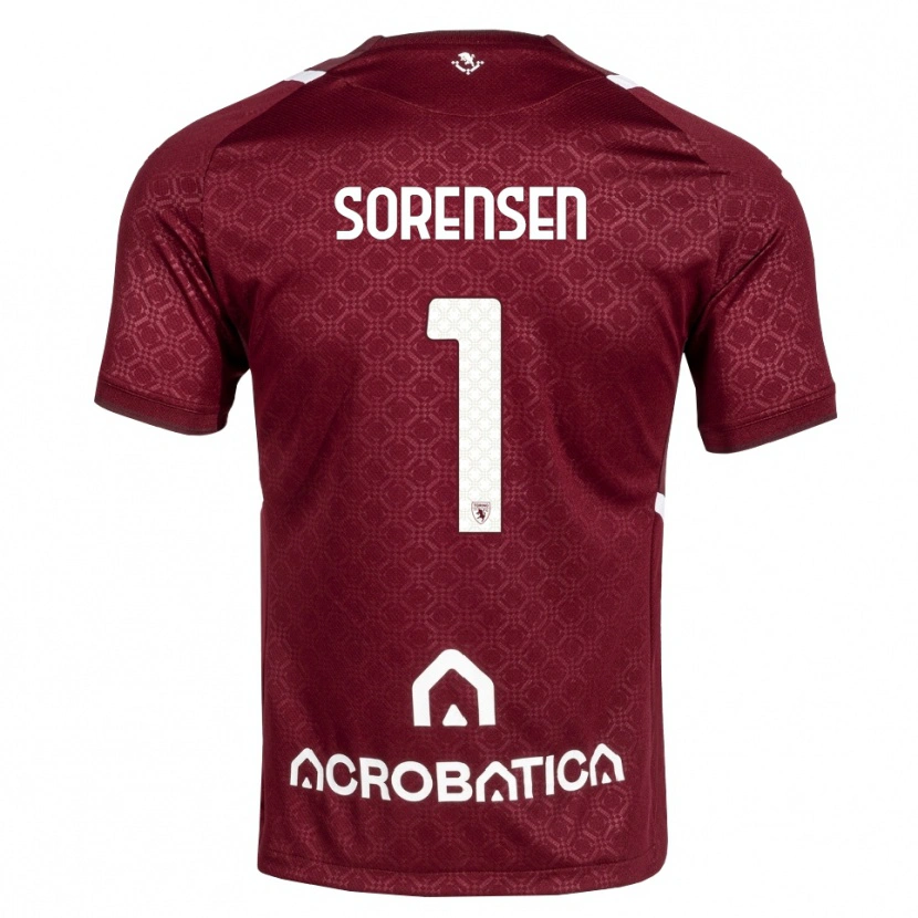 Danxen Kinder Ben Sørensen #1 Burgund Weiß Heimtrikot Trikot 2026/27 T-Shirt