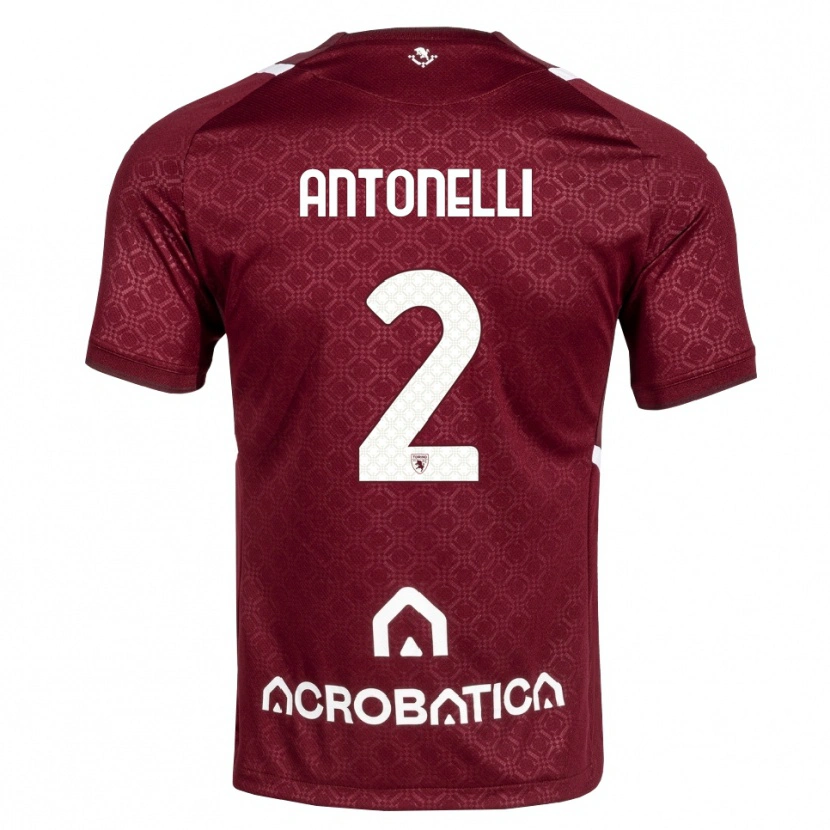 Danxen Kinder Moise Antonelli #2 Burgund Weiß Heimtrikot Trikot 2026/27 T-Shirt