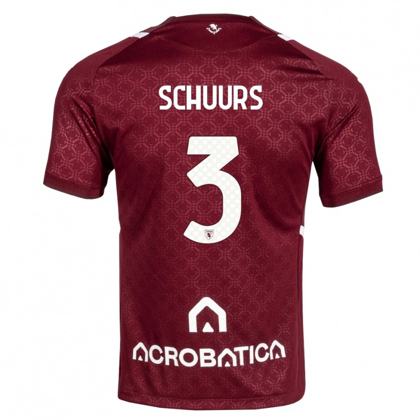 Danxen Kinder Perr Schuurs #3 Burgund Weiß Heimtrikot Trikot 2026/27 T-Shirt