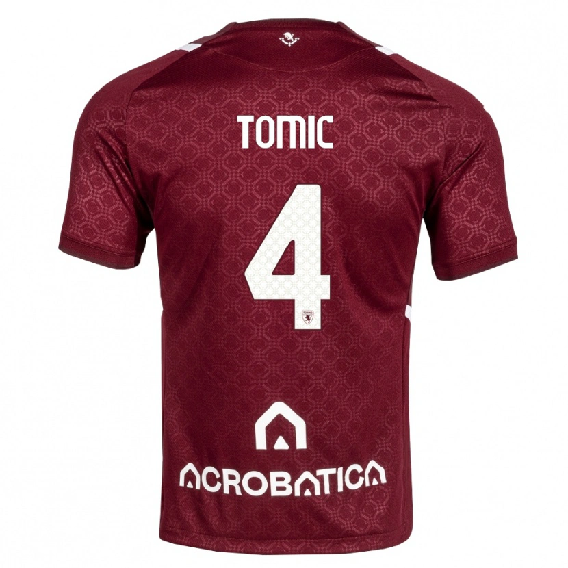 Danxen Kinder Luka Tomic #4 Burgund Weiß Heimtrikot Trikot 2026/27 T-Shirt