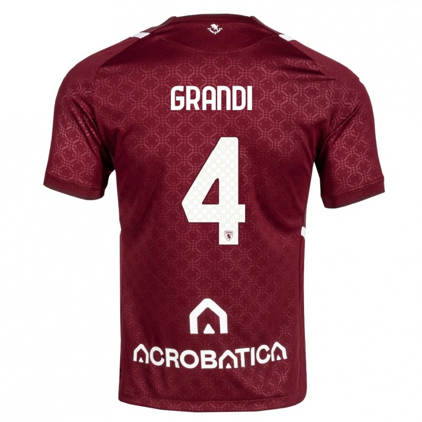 Danxen Kinder Lorenzo Grandi #4 Burgund Weiß Heimtrikot Trikot 2026/27 T-Shirt