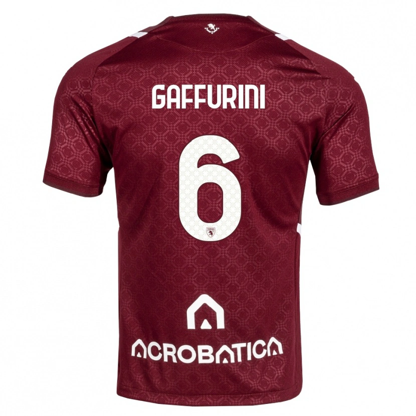 Danxen Kinder Davide Gaffurini #6 Burgund Weiß Heimtrikot Trikot 2026/27 T-Shirt
