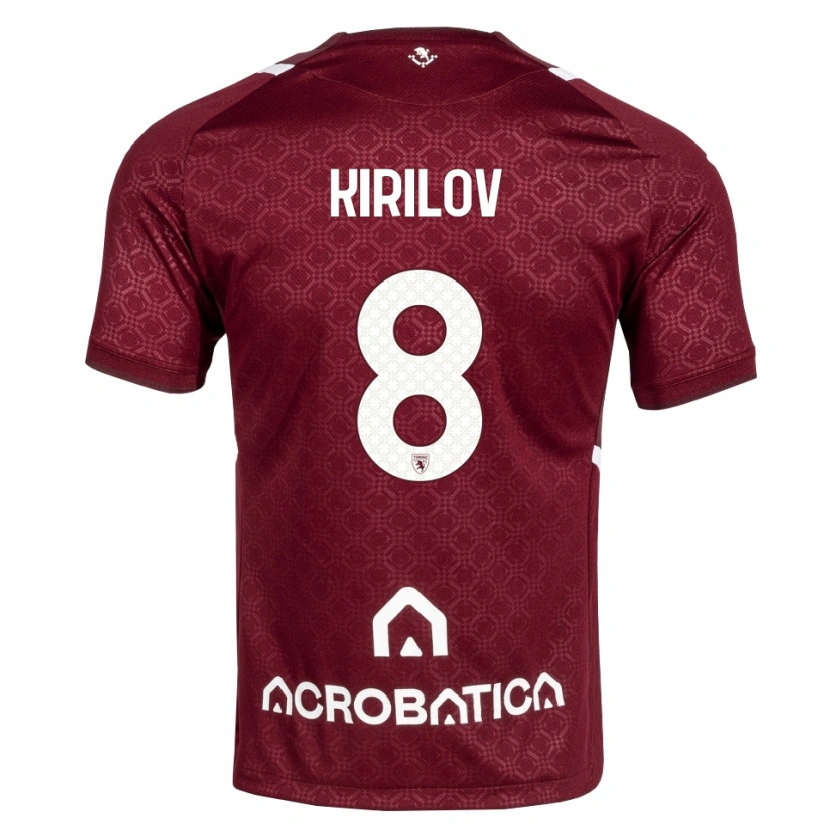 Danxen Kinder Martin Kirilov #8 Burgund Weiß Heimtrikot Trikot 2026/27 T-Shirt