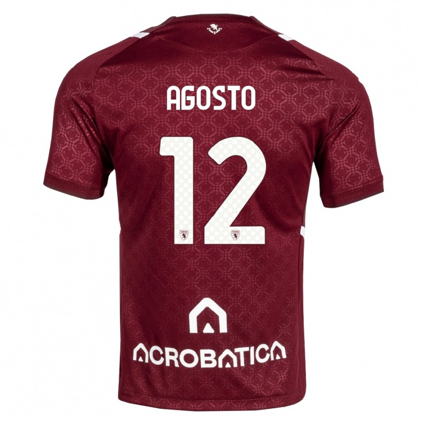 Danxen Kinder Gabriel Agosto #12 Burgund Weiß Heimtrikot Trikot 2026/27 T-Shirt