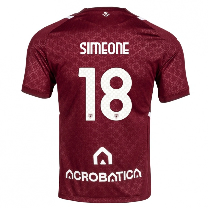Danxen Kinder Giovanni Simeone #18 Burgund Weiß Heimtrikot Trikot 2026/27 T-Shirt