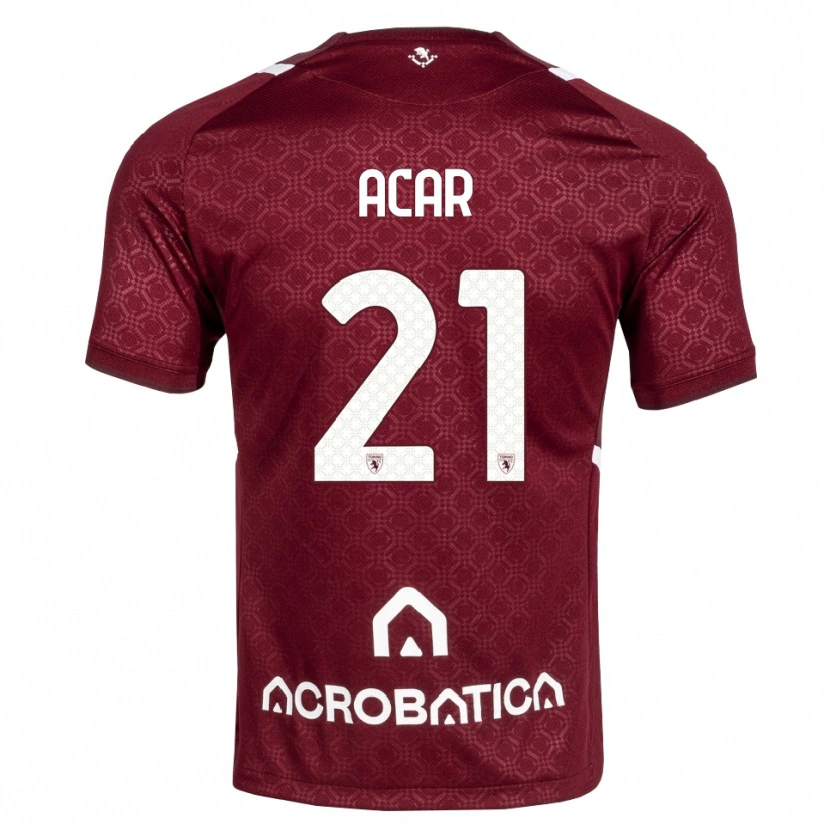 Danxen Kinder Emirhan Acar #21 Burgund Weiß Heimtrikot Trikot 2026/27 T-Shirt