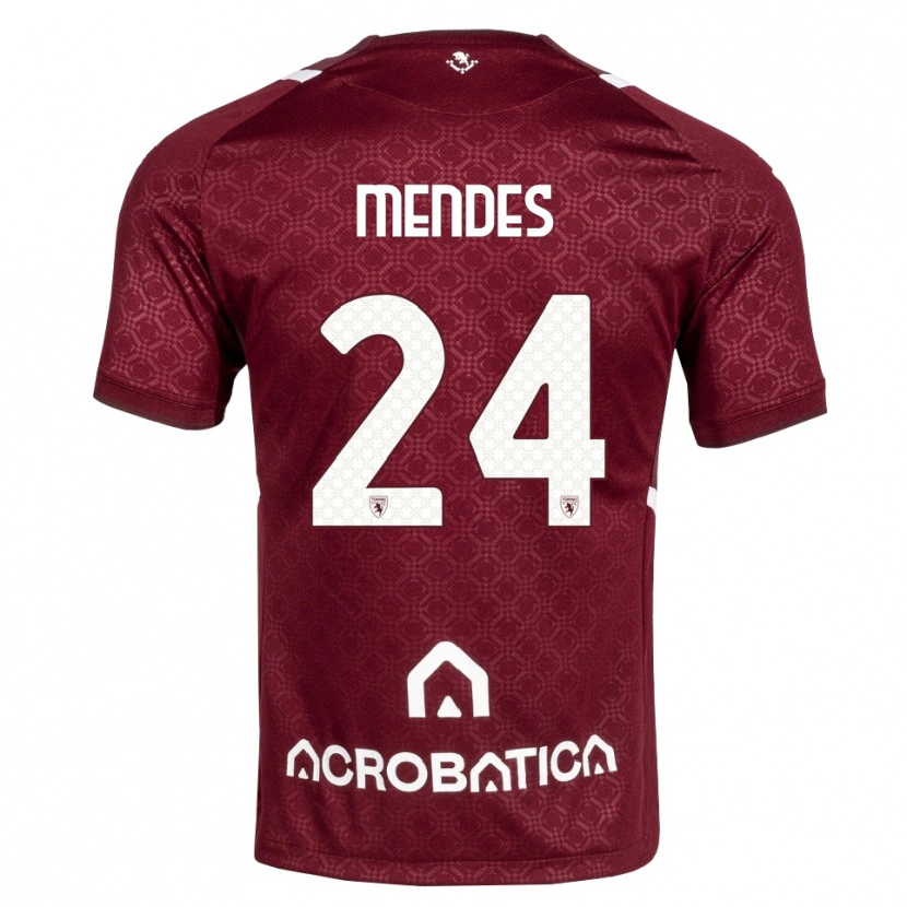 Danxen Kinder Rodrigo Mendes #24 Burgund Weiß Heimtrikot Trikot 2026/27 T-Shirt