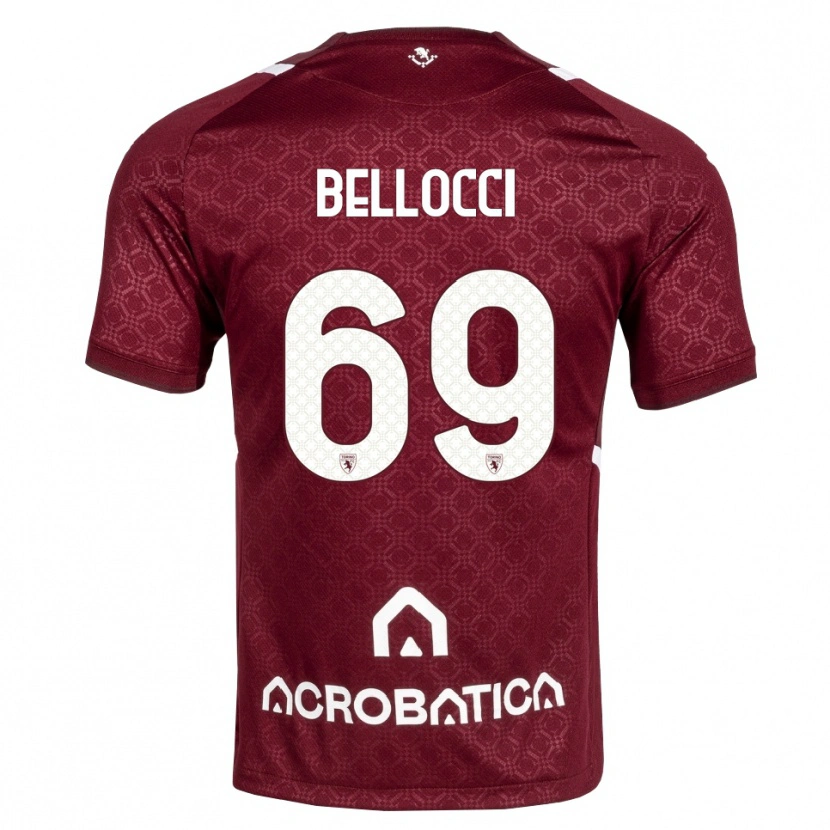 Danxen Kinder Andrea Bellocci #69 Burgund Weiß Heimtrikot Trikot 2026/27 T-Shirt