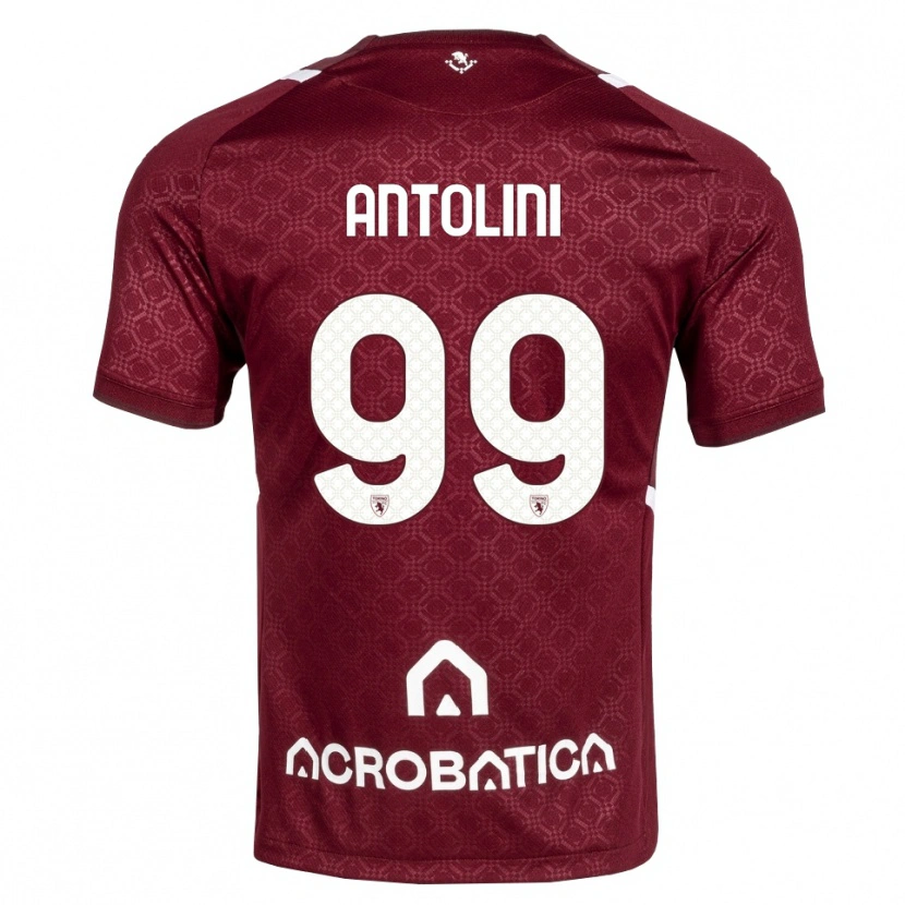 Danxen Kinder Jacopo Antolini #99 Burgund Weiß Heimtrikot Trikot 2026/27 T-Shirt