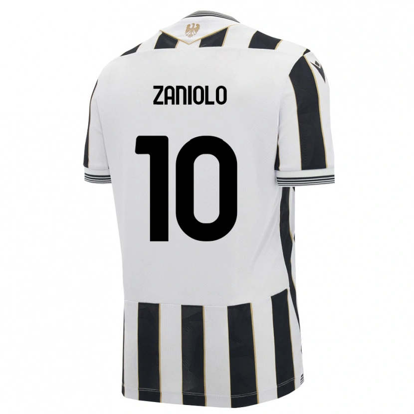 Danxen Kinder Nicolò Zaniolo #10 Schwarz Weiß Pink Heimtrikot Trikot 2026/27 T-Shirt