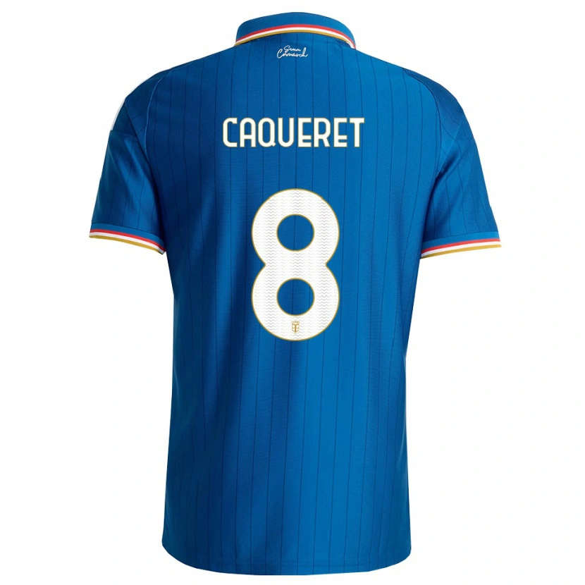 Danxen Kinder Maxence Caqueret #8 Blau Weiß Rot Heimtrikot Trikot 2026/27 T-Shirt
