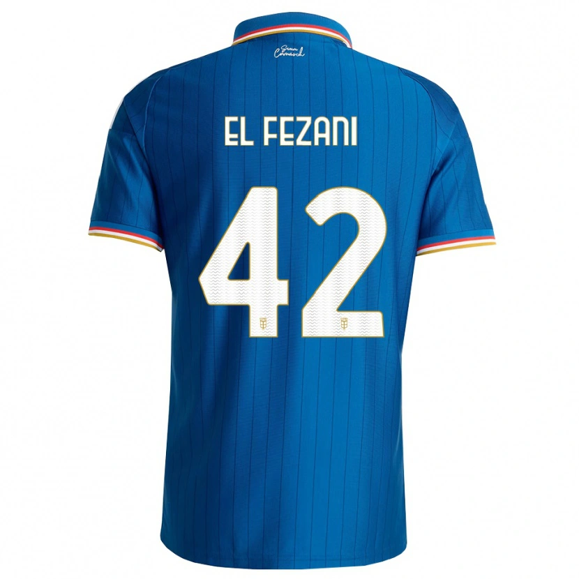 Danxen Kinder Mohamed El Fezani #42 Blau Weiß Rot Heimtrikot Trikot 2026/27 T-Shirt