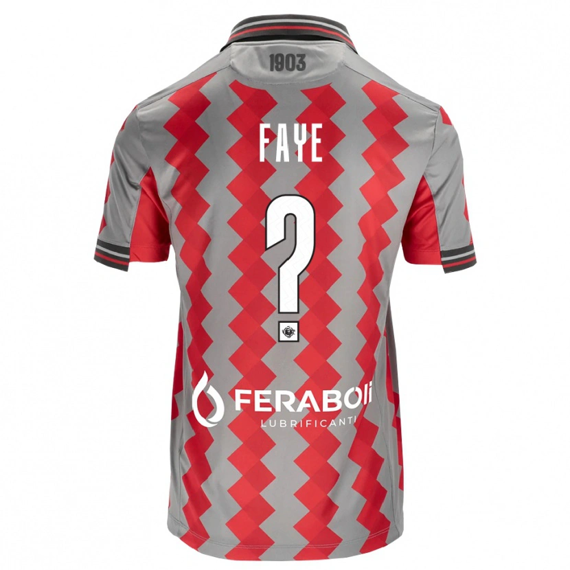 Danxen Kinder Nouroudine Faye #0 Grau Rot Weiß Heimtrikot Trikot 2026/27 T-Shirt