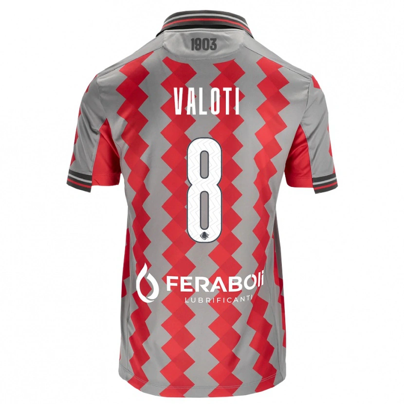 Danxen Kinder Mattia Valoti #8 Grau Rot Weiß Heimtrikot Trikot 2026/27 T-Shirt