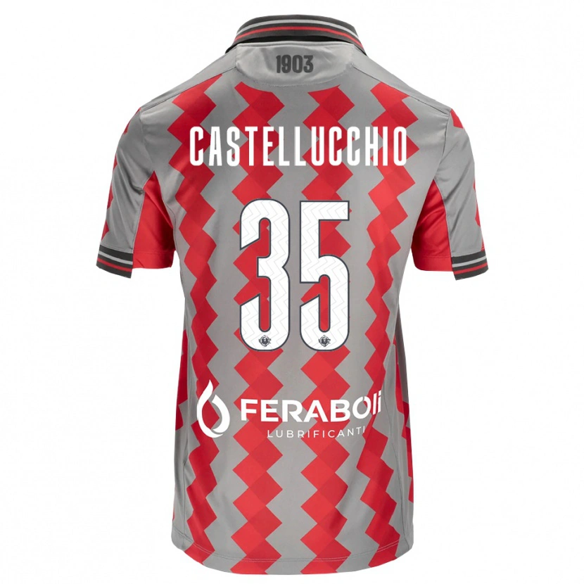 Danxen Kinder Gabriele Castellucchio #35 Grau Rot Weiß Heimtrikot Trikot 2026/27 T-Shirt