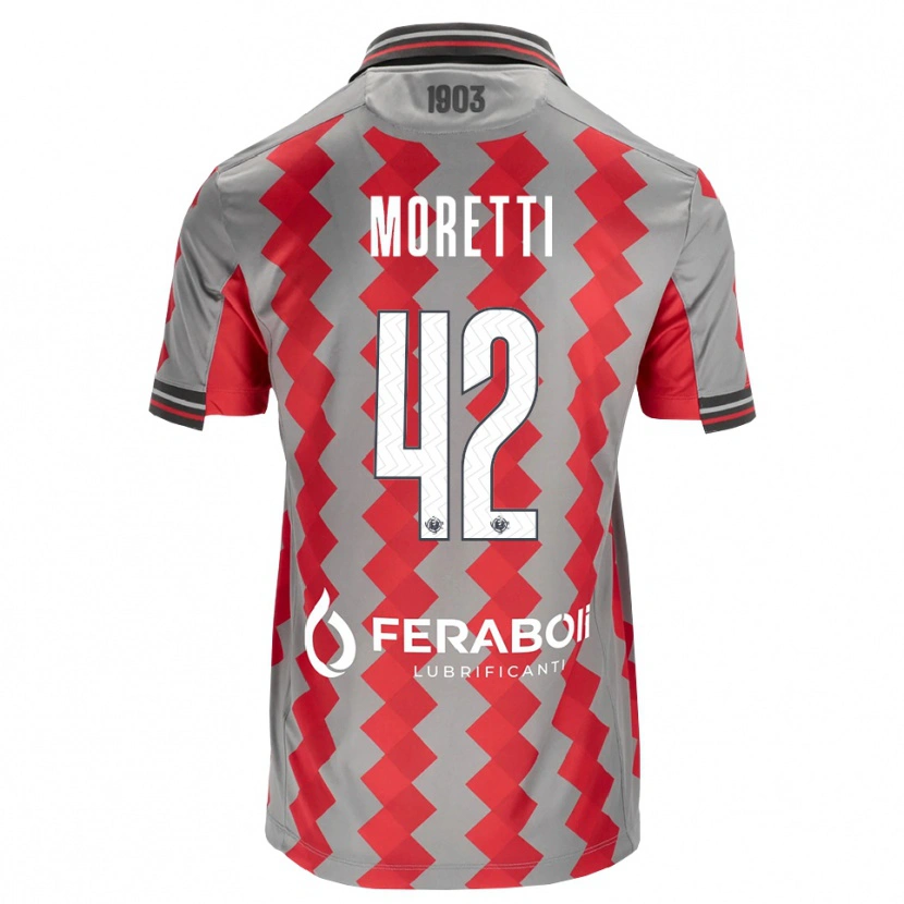 Danxen Kinder Lorenzo Moretti #42 Grau Rot Weiß Heimtrikot Trikot 2026/27 T-Shirt
