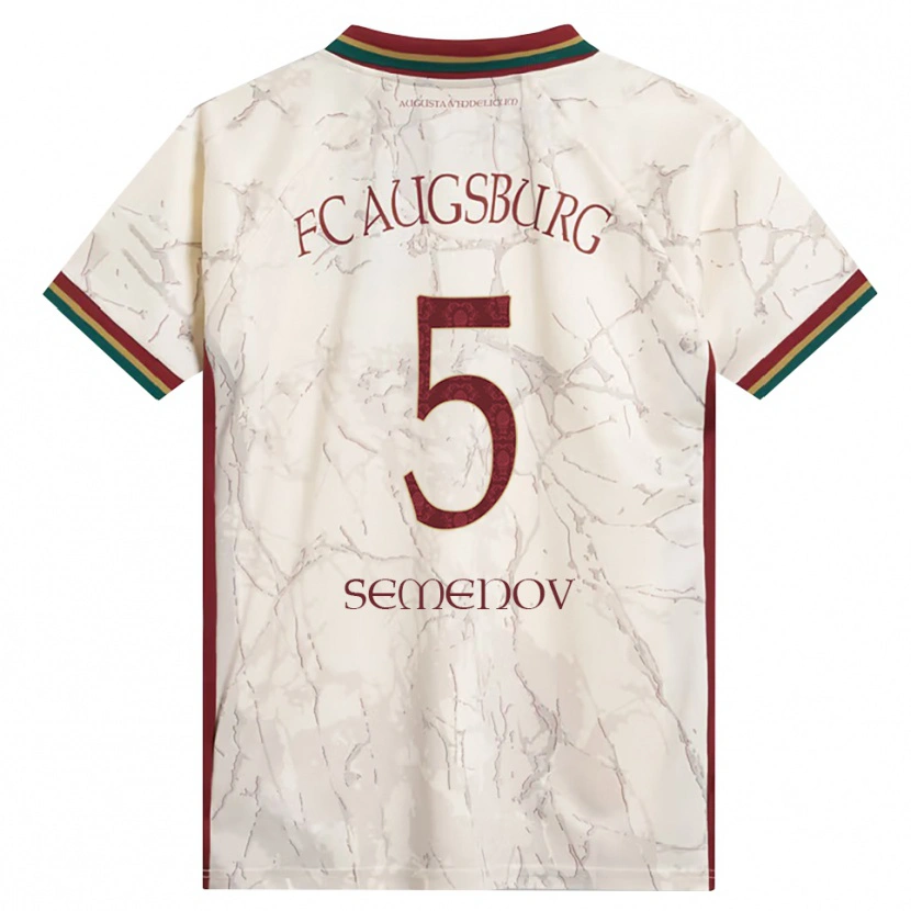 Danxen Kinder Konstantyn Semenov #5 Grün Reis Weiß Burgund Heimtrikot Trikot 2026/27 T-Shirt