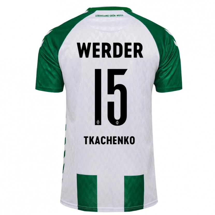 Danxen Kinder Oleksandr Tkachenko #15 Grün Weiß Heimtrikot Trikot 2026/27 T-Shirt