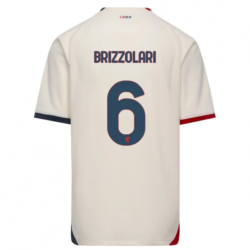 Danxen Kinder Mattia Brizzolari #6 Creme Rot Auswärtstrikot Trikot 2026/27 T-Shirt