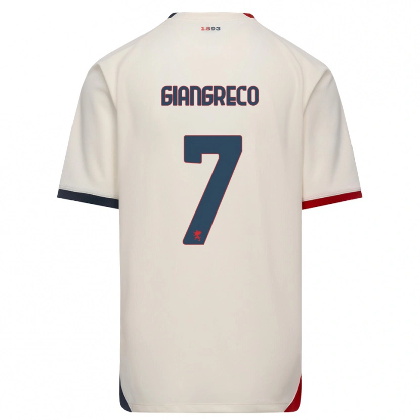 Danxen Kinder Nicolò Giangreco #7 Creme Rot Auswärtstrikot Trikot 2026/27 T-Shirt