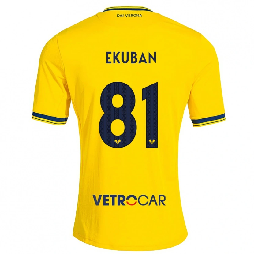 Danxen Kinder Caleb Ekuban #81 Gelb Rot Auswärtstrikot Trikot 2026/27 T-Shirt