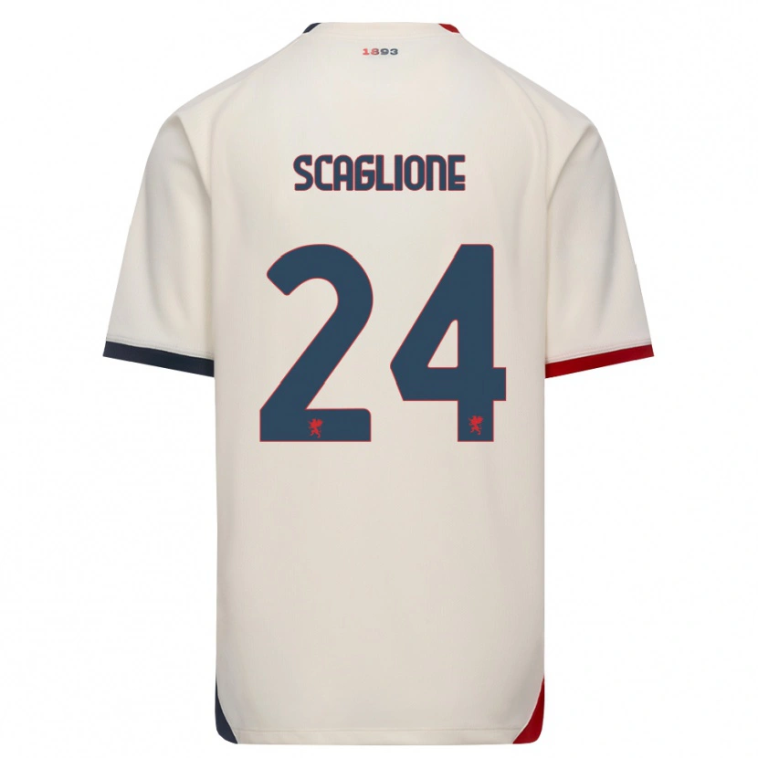 Danxen Kinder Roberto Scaglione #24 Creme Rot Auswärtstrikot Trikot 2026/27 T-Shirt