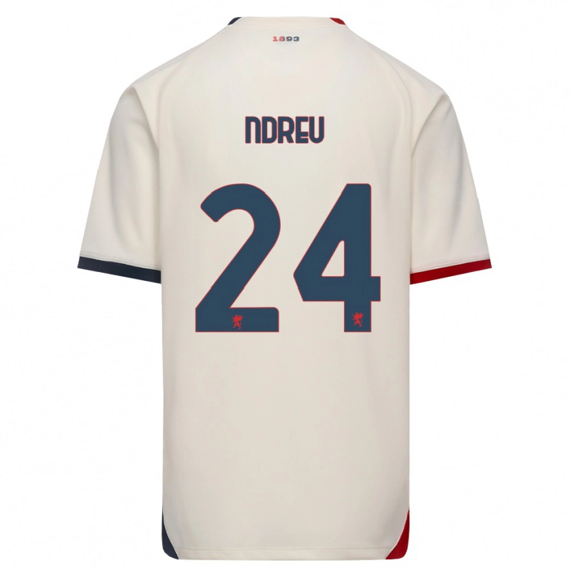 Danxen Kinder Rikardo Ndreu #24 Creme Rot Auswärtstrikot Trikot 2026/27 T-Shirt