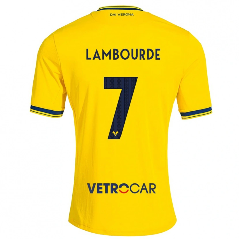 Danxen Kinder Mathis Lambourde #7 Gelb Rot Auswärtstrikot Trikot 2026/27 T-Shirt