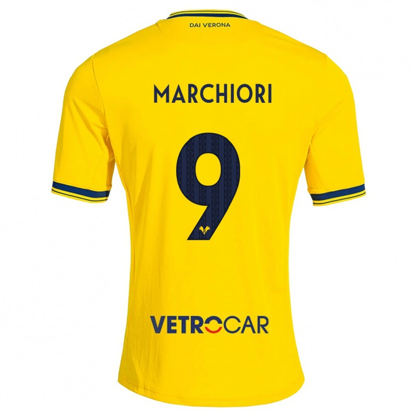 Danxen Kinder Giorgia Marchiori #9 Gelb Rot Auswärtstrikot Trikot 2026/27 T-Shirt