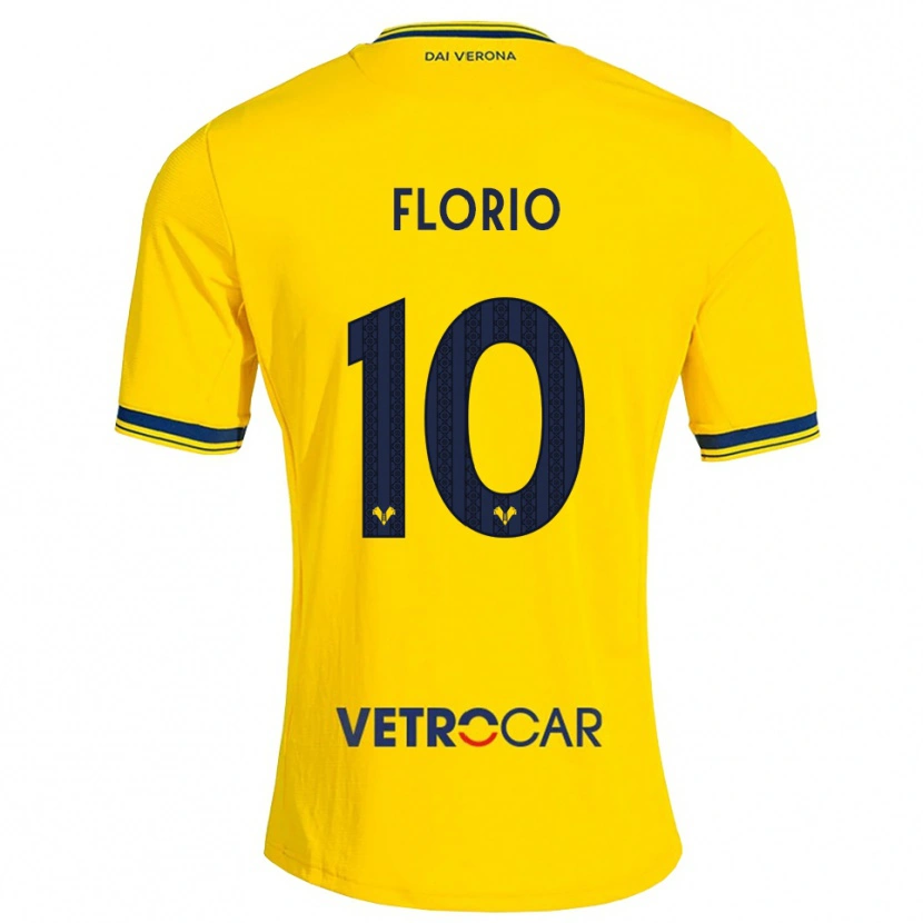 Danxen Kinder Mattia Florio #10 Gelb Rot Auswärtstrikot Trikot 2026/27 T-Shirt