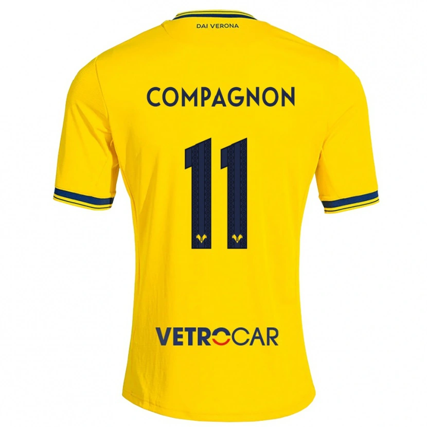 Danxen Kinder Mattia Compagnon #11 Gelb Rot Auswärtstrikot Trikot 2026/27 T-Shirt