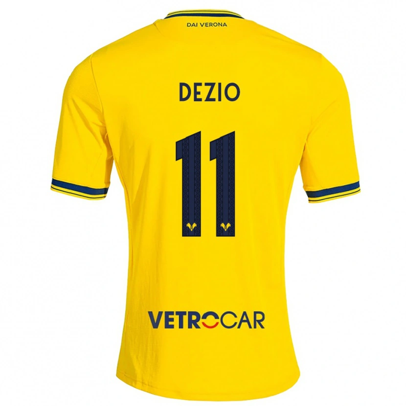 Danxen Kinder Alessandro Dezio #11 Gelb Rot Auswärtstrikot Trikot 2026/27 T-Shirt