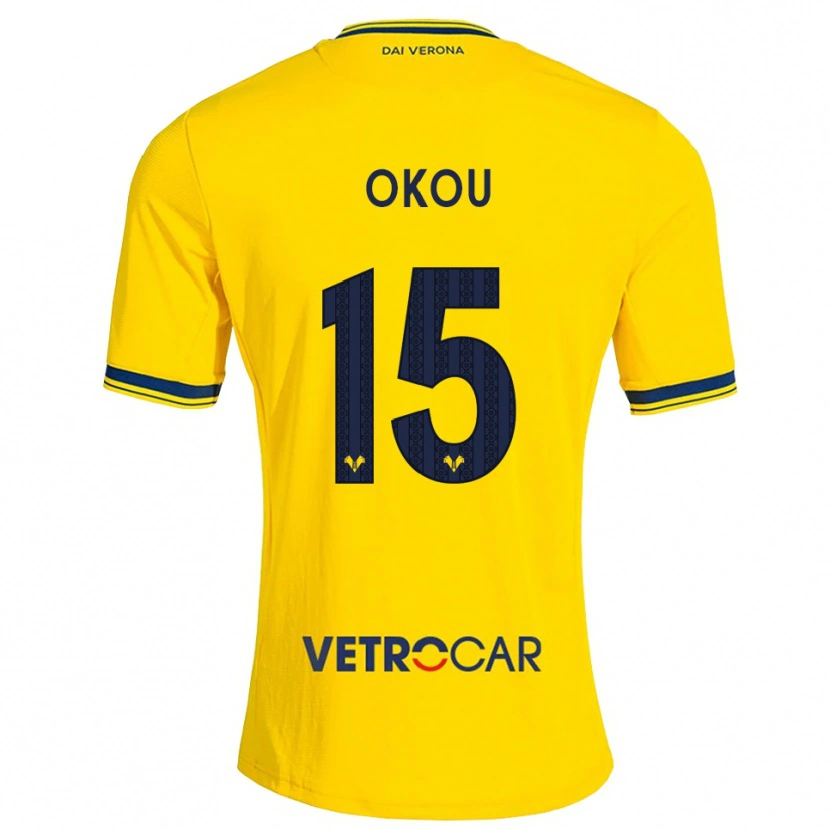 Danxen Kinder Yllan Okou #15 Gelb Rot Auswärtstrikot Trikot 2026/27 T-Shirt