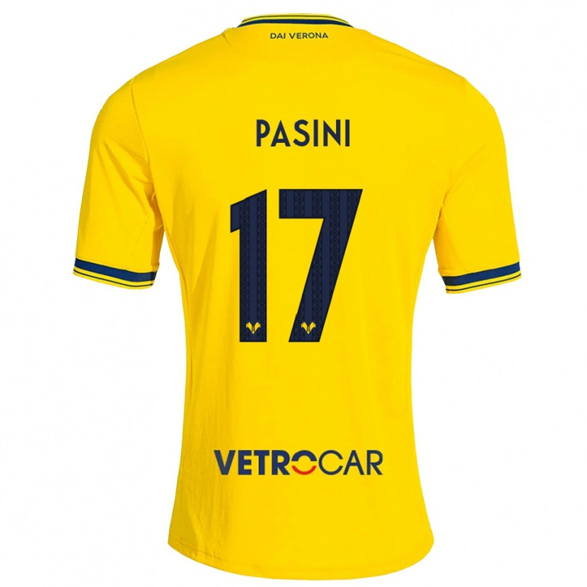 Danxen Kinder Veronica Pasini #17 Gelb Rot Auswärtstrikot Trikot 2026/27 T-Shirt