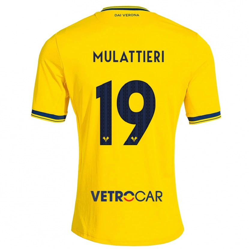 Danxen Kinder Samuele Mulattieri #19 Gelb Rot Auswärtstrikot Trikot 2026/27 T-Shirt