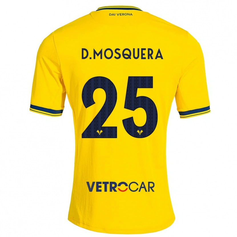 Danxen Kinder Daniel Mosquera #25 Gelb Rot Auswärtstrikot Trikot 2026/27 T-Shirt
