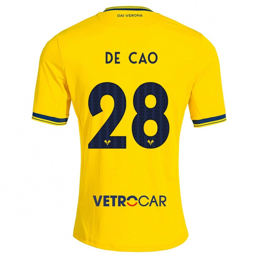 Danxen Kinder Elena De Cao #28 Gelb Rot Auswärtstrikot Trikot 2026/27 T-Shirt
