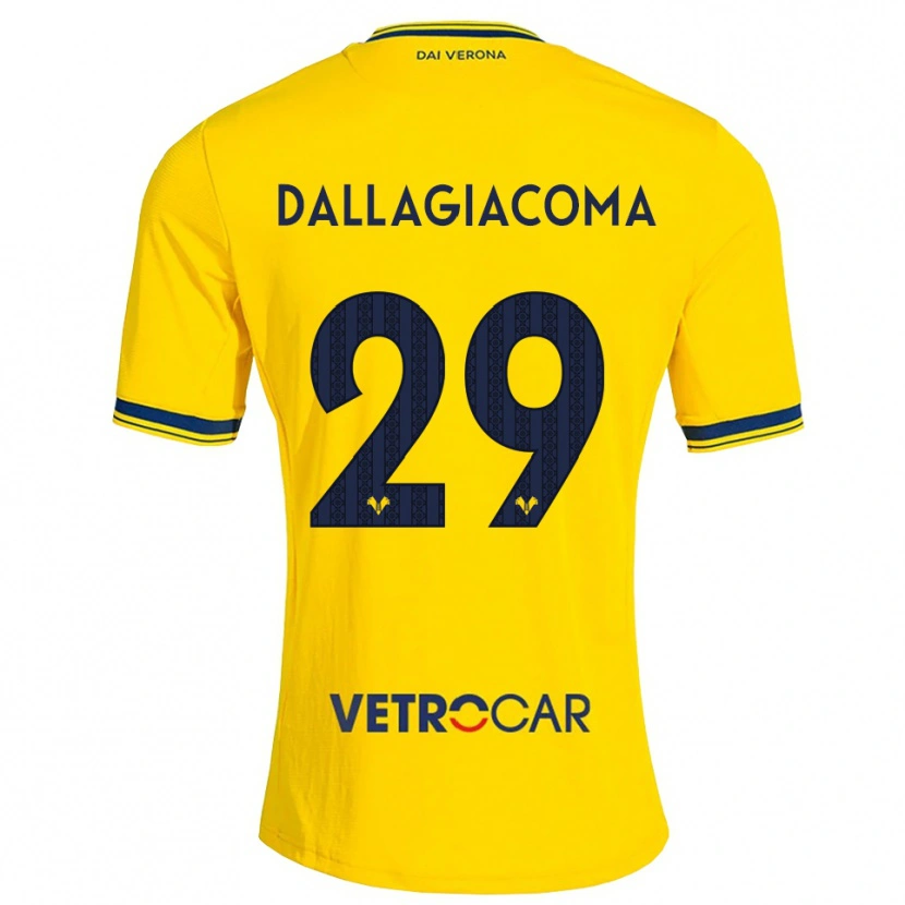 Danxen Kinder Stefania Dallagiacoma #29 Gelb Rot Auswärtstrikot Trikot 2026/27 T-Shirt