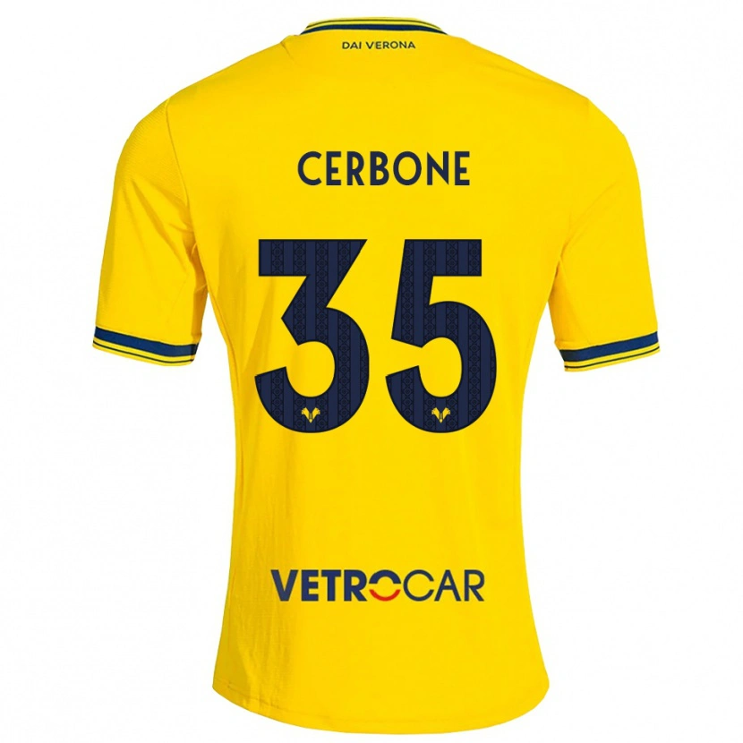 Danxen Kinder Salvatore Cerbone #35 Gelb Rot Auswärtstrikot Trikot 2026/27 T-Shirt