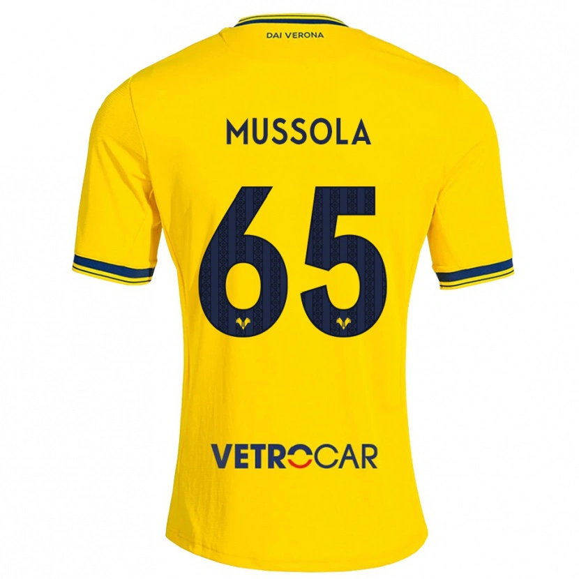 Danxen Kinder Matteo Mussola #65 Gelb Rot Auswärtstrikot Trikot 2026/27 T-Shirt