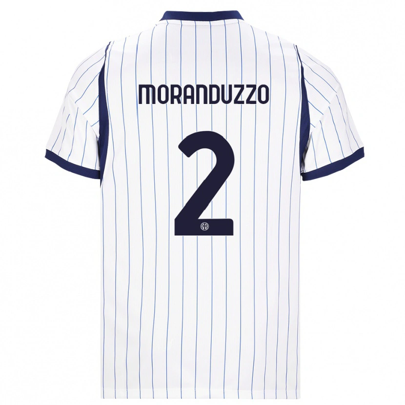 Danxen Kinder Nicolo Moranduzzo #2 Weiß Dunkelblau Auswärtstrikot Trikot 2026/27 T-Shirt