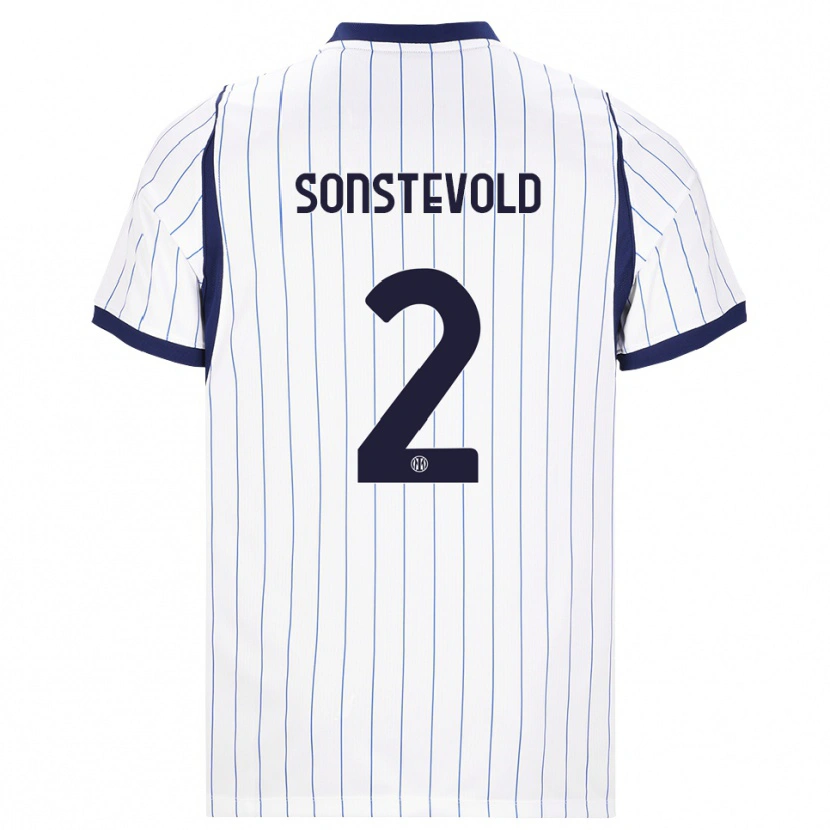 Danxen Kinder Anja Sonstevold #2 Weiß Dunkelblau Auswärtstrikot Trikot 2026/27 T-Shirt