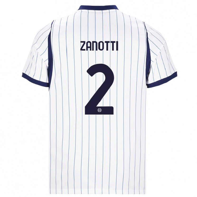 Danxen Kinder Mattia Zanotti #2 Weiß Dunkelblau Auswärtstrikot Trikot 2026/27 T-Shirt