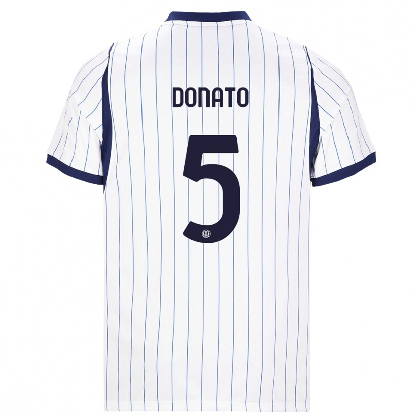 Danxen Kinder Andrea Donato #5 Weiß Dunkelblau Auswärtstrikot Trikot 2026/27 T-Shirt