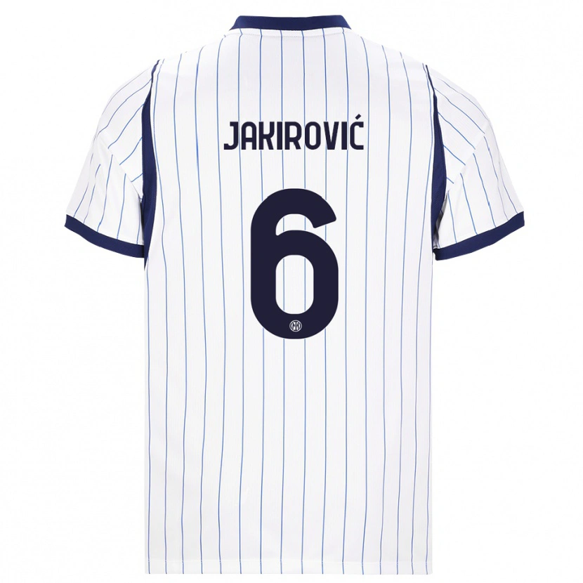 Danxen Kinder Leon Jakirović #6 Weiß Dunkelblau Auswärtstrikot Trikot 2026/27 T-Shirt