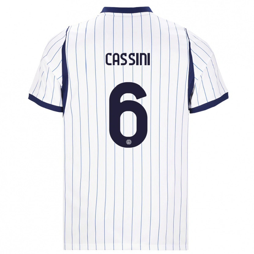 Danxen Kinder Tommaso Cassini #6 Weiß Dunkelblau Auswärtstrikot Trikot 2026/27 T-Shirt