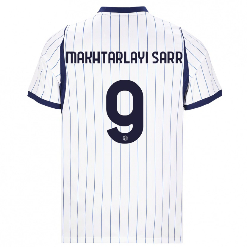 Danxen Kinder Amadou Makhtarlayi Sarr #9 Weiß Dunkelblau Auswärtstrikot Trikot 2026/27 T-Shirt