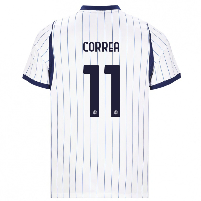 Danxen Kinder Joaquin Correa #11 Weiß Dunkelblau Auswärtstrikot Trikot 2026/27 T-Shirt