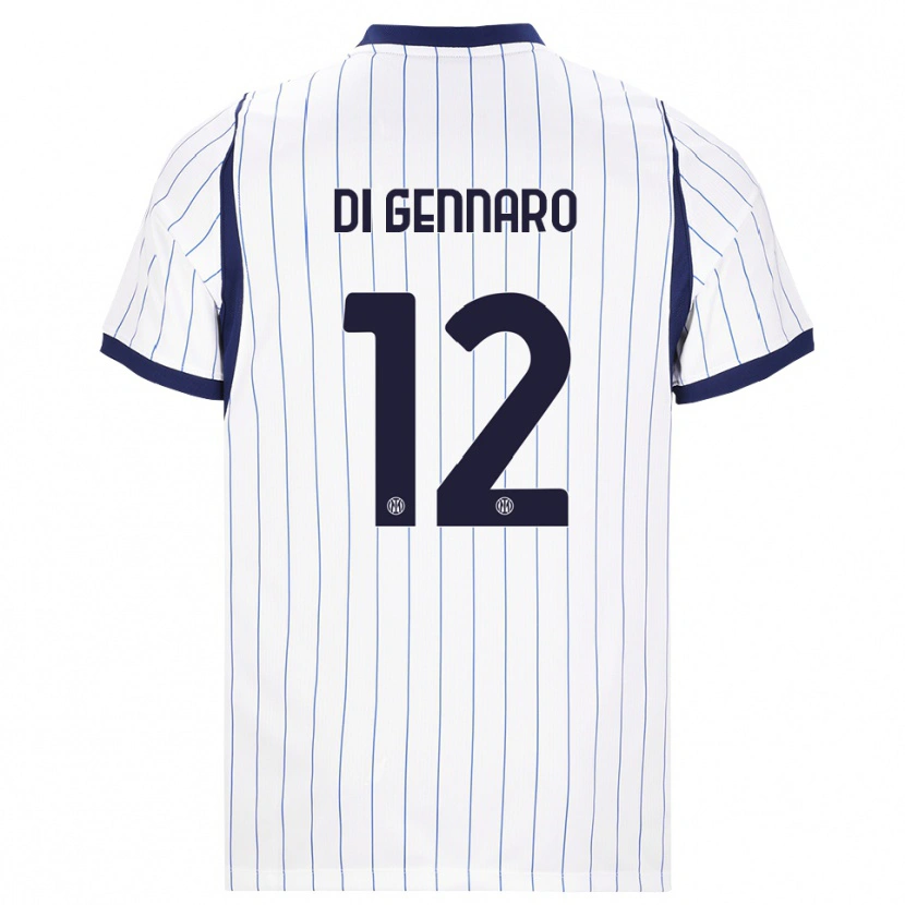 Danxen Kinder Raffaele Di Gennaro #12 Weiß Dunkelblau Auswärtstrikot Trikot 2026/27 T-Shirt